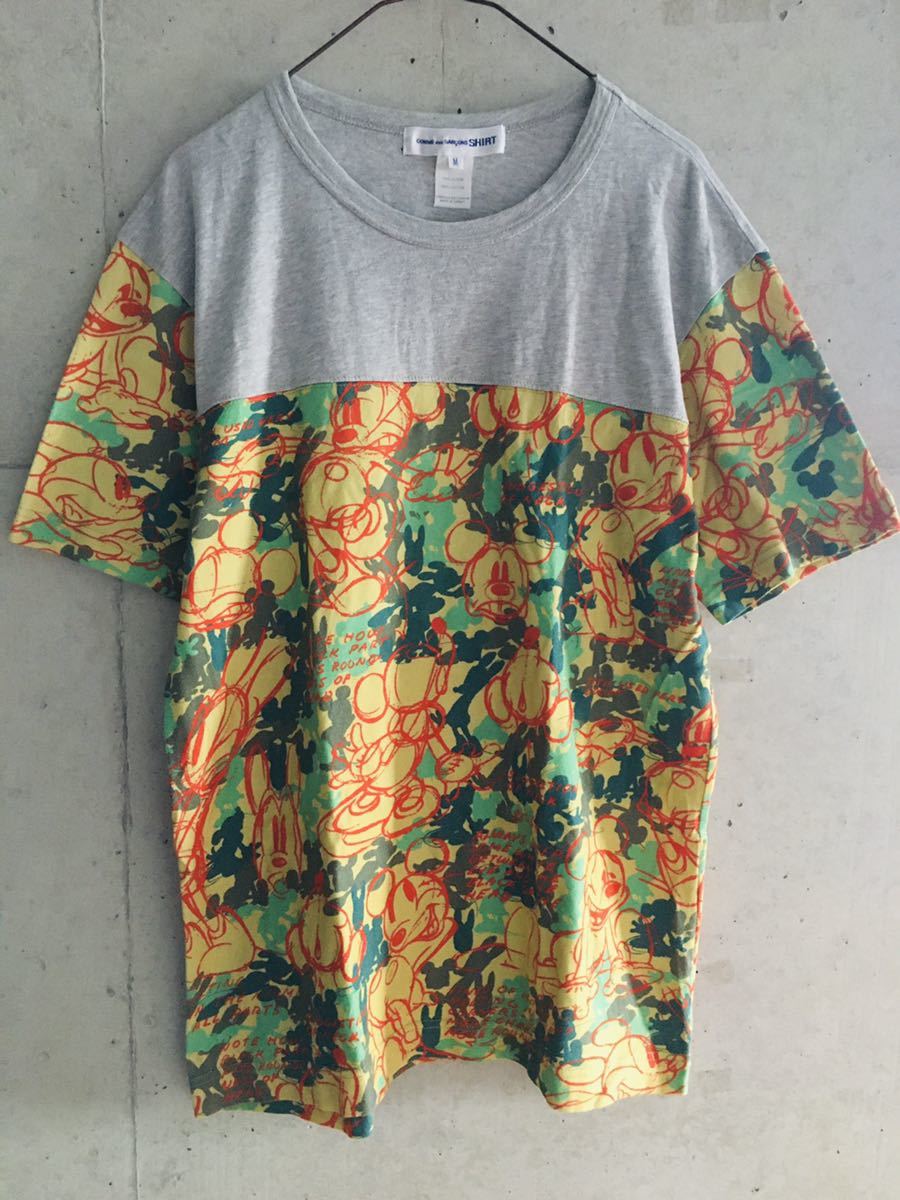 [* ultra rare * collaboration * men's M* free shipping!] Comme des Garcons shirt Disney camouflage -ju T-shirt Disney × COMME des GARCONS SHRIT