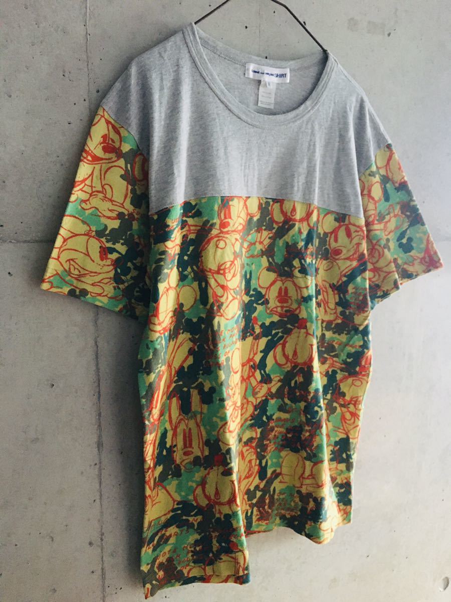 [* ultra rare * collaboration * men's M* free shipping!] Comme des Garcons shirt Disney camouflage -ju T-shirt Disney × COMME des GARCONS SHRIT