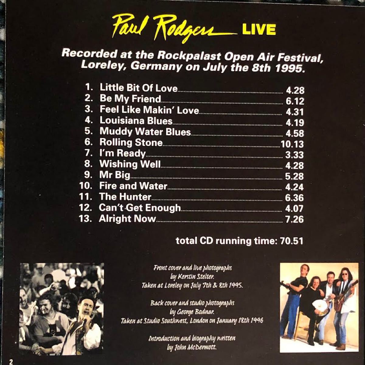 【国内盤CD】ポール・ロジャース『ライヴ』〜フリー→バッド・カンパニー→再結成クィーンのVoを務めたスーパーボーカリストのライブ！