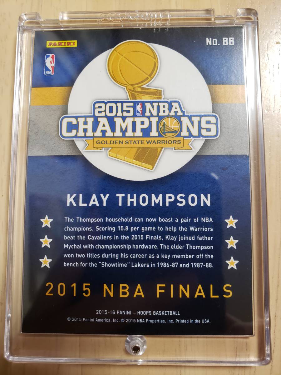 99枚限定 2015 -16 Panini Hoops Champions Portraits KLAY THOMPSON (#/99) / クレイ トンプソン _画像7