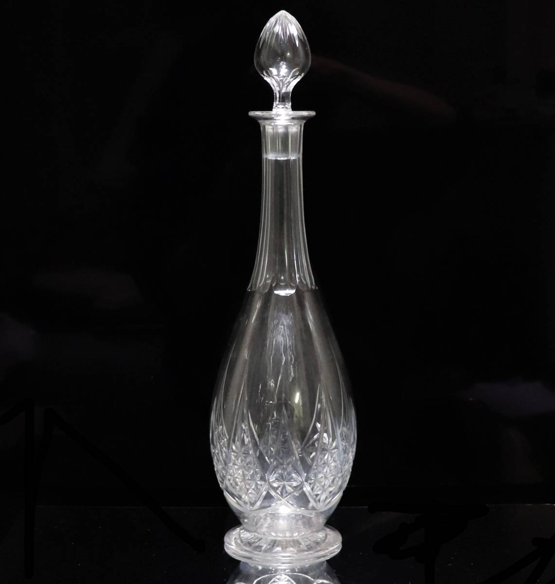 オールド・バカラ (BACCARAT) 希少廃盤 エプロン 大型デカンタ 40cm