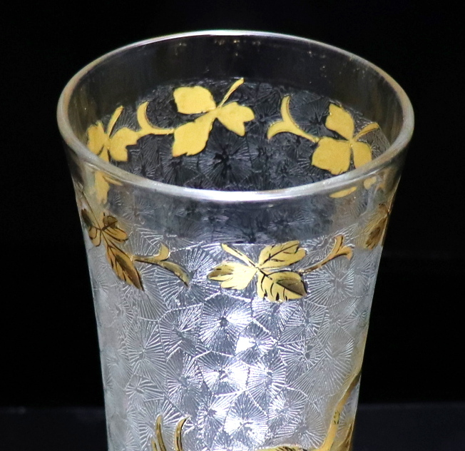 オールド・バカラ (BACCARAT) 1880年頃 金彩大型花瓶 グリフォン 百合