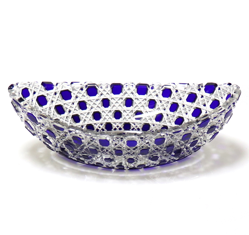 オールド・バカラ (BACCARAT) 1890年 ディアマン・ピエーリー 青色被せ