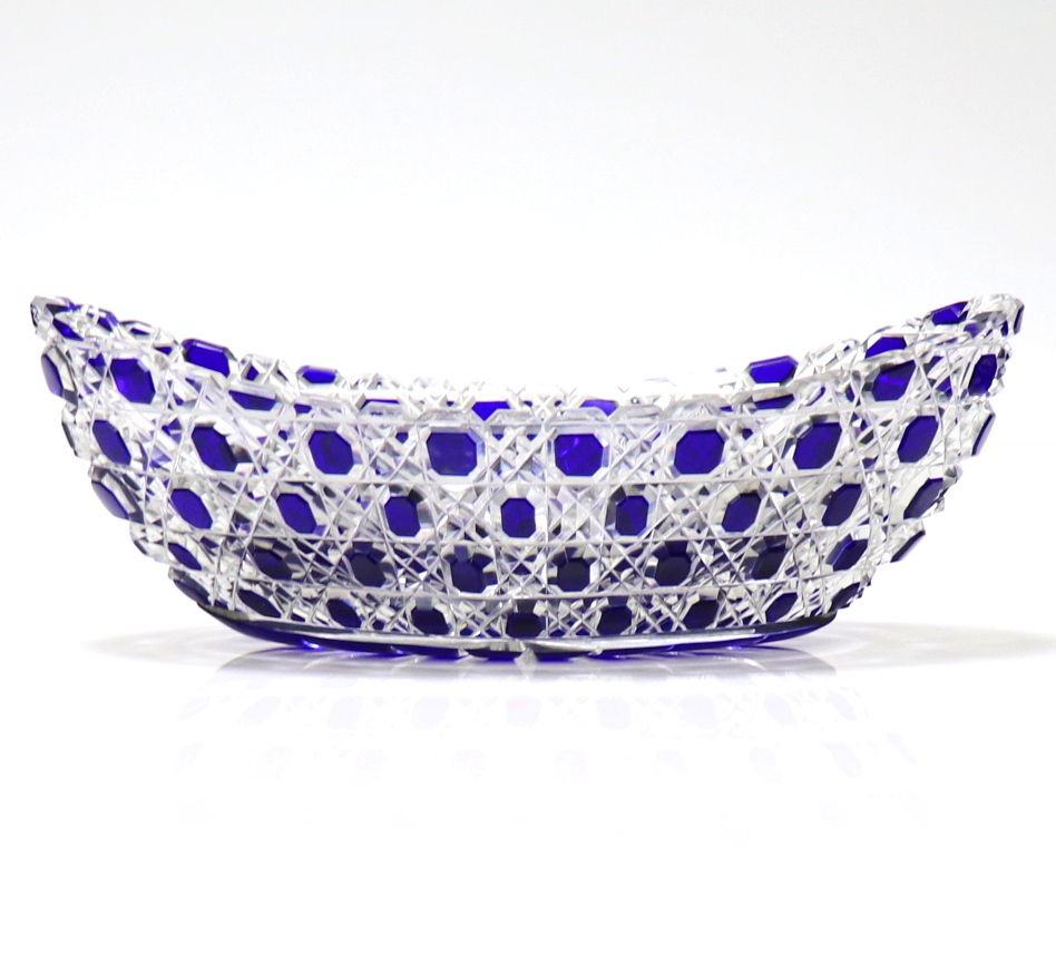 オールド・バカラ (BACCARAT) 1890年 ディアマン・ピエーリー 青色被せ
