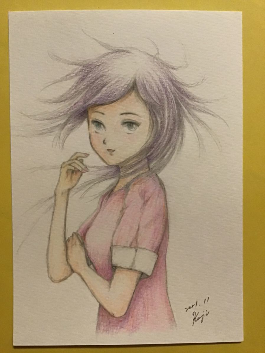 まとめ買い特価 手書きイラスト 女の子 薫風 風の香の少女 鉛筆 色鉛筆 ボールペン 画用紙 サイズ まとめ買い特価 手書きイラスト 女の子 薫風 風の香の少女 鉛筆 色鉛筆 ボールペン 画用紙 サイズ