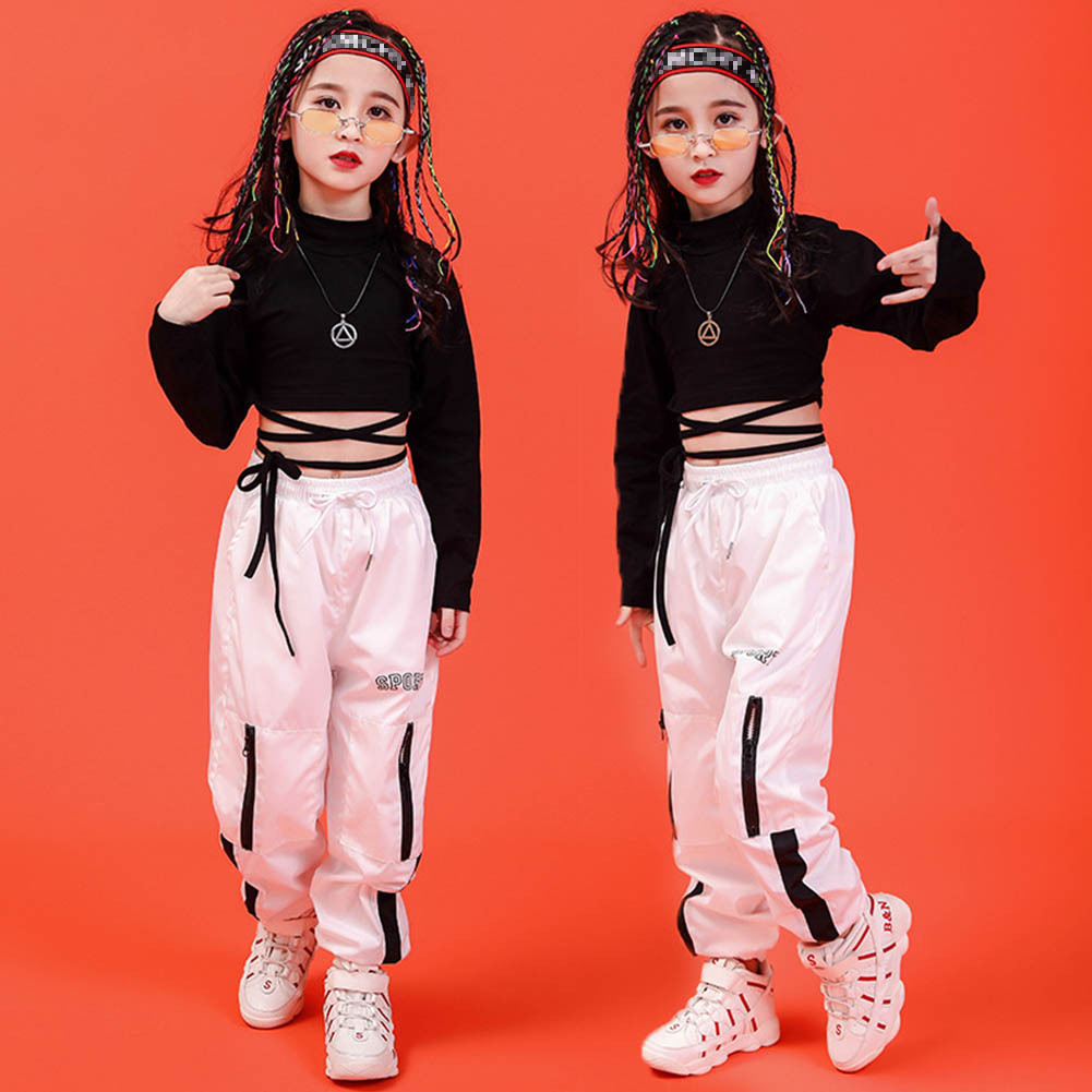 ダンス 衣装 トップス 女の子 ダンス衣装 キッズ ヒップホップ 競技 体操服 ダンスウェア ジャッズダンス 子供服 ゆったり チーム お揃い_画像2