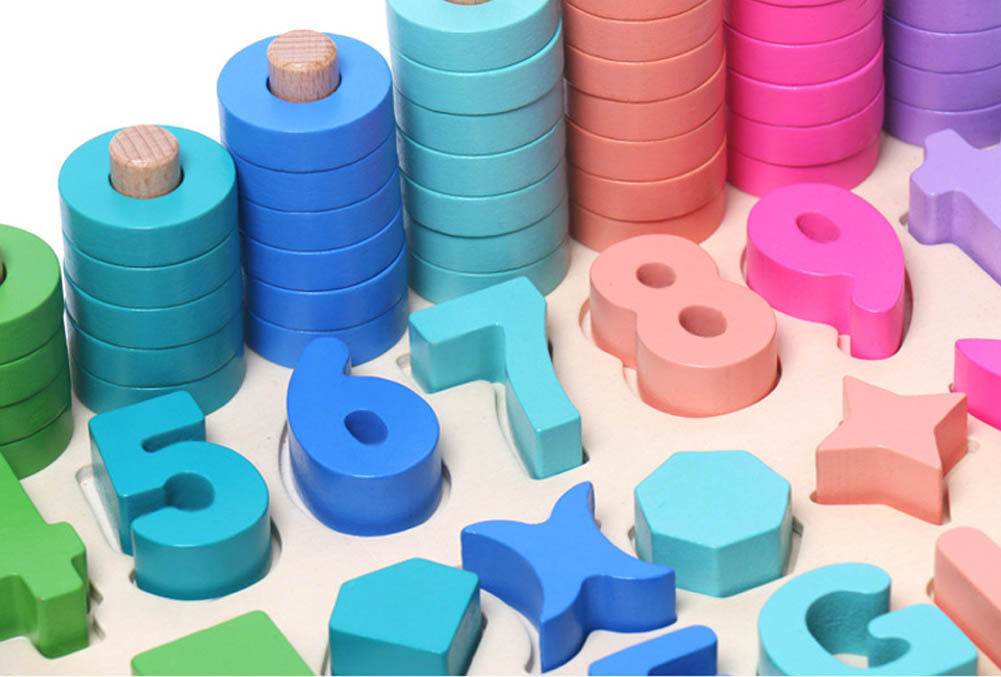 教育おもちゃ 積み木 オモチャ 立体パズル アルファベット 知育玩具 幼児 子供 ブロック 木製 はめこみ 図形 型合わせ 棒さし 幼稚園 6in1_画像3