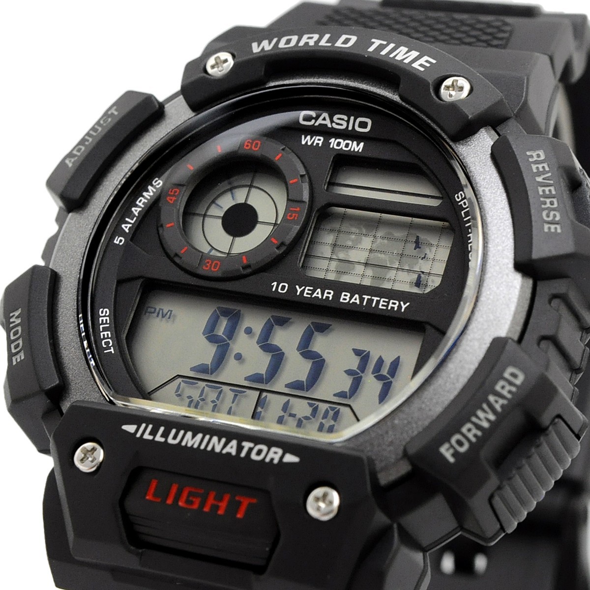 北海道.沖縄以外は送料無料 新品 腕時計 CASIO カシオ 海外モデル ワールドタイム デジタル メンズ AE-1400WH-1AV_画像1
