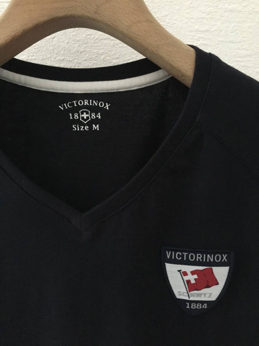 【VICTORINOX】Tシャツ M 盾ワッペン ネイビー スイス名門 ビクトリノックス _画像4