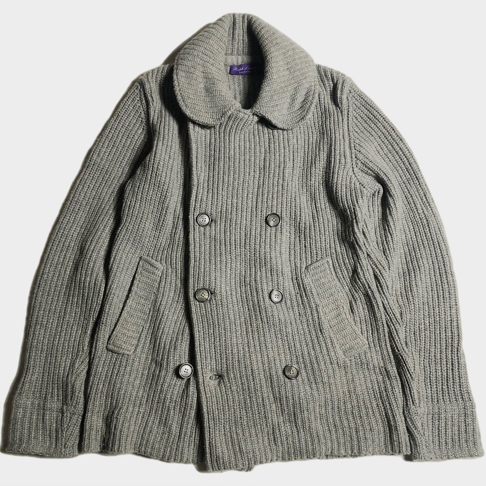 定価20万越 Ralph Lauren PURPLE LABEL カシミア ウール ダブルブレステッド ジャケット カーディガン ラルフローレン パープルレーベル
