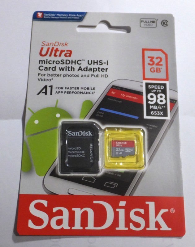 SANDISKサンディスクMicroマイクロSDXCカード32GB120mb/s SDカードアダプター付きCLASS10