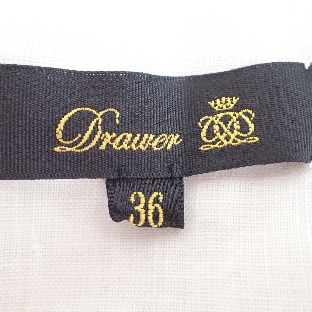 美品/19年製 Drawer ドゥロワー 6526-299-0856 リネン100 美品/19年製 Drawer ドゥロワー 6526-299-0856 リネン100
