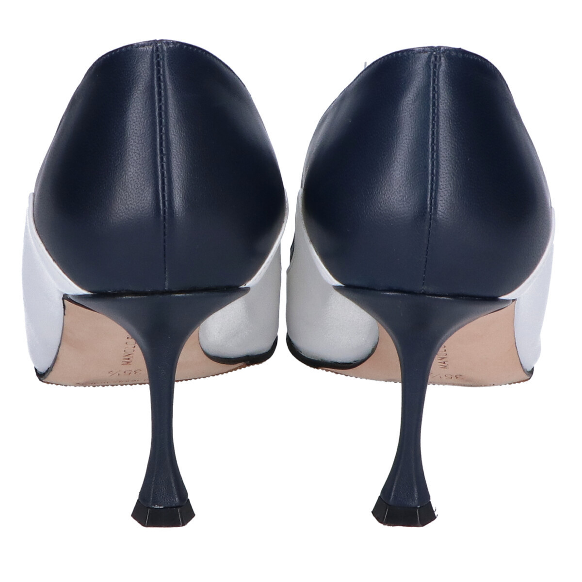 美品 MANOLO BLAHNIK マノロブラニク バイカラーレザー スクエアトゥ
