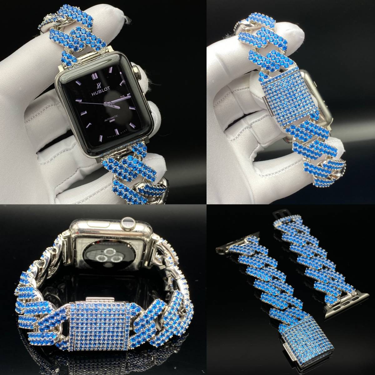 動画 ●限定色●45mm41mm●Z300モデル●CZダイヤモンドベルト バンド全アップルウォッチ用 APPLEWATCH 40mm44mm38mm42mmシリーズ7SE654321 2