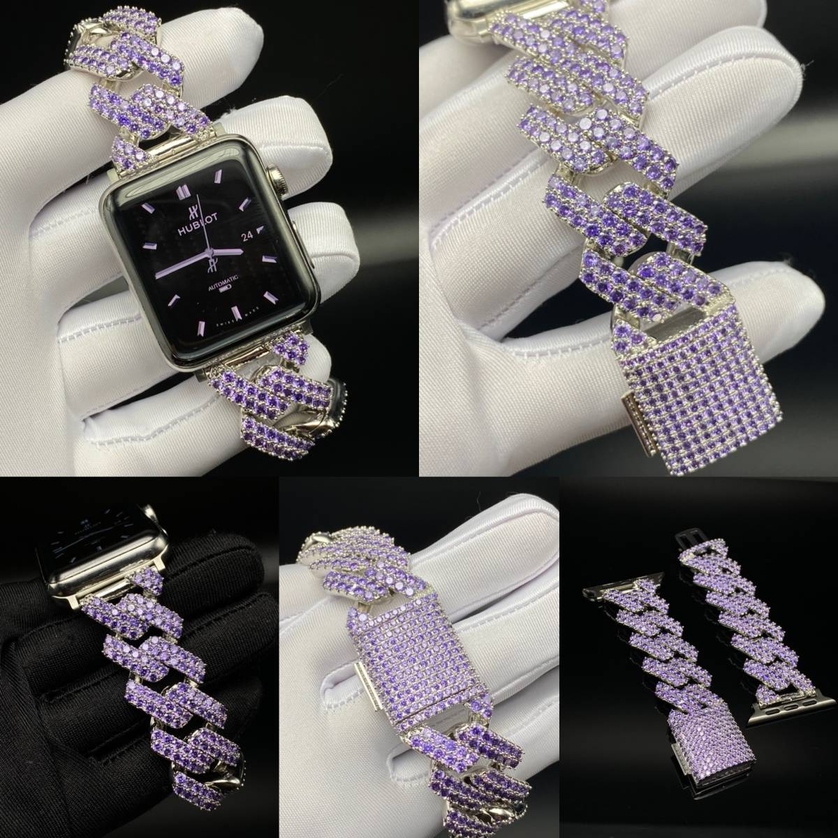 動画 ●限定色●45mm41mm●Z300モデル●CZダイヤモンドベルト バンド全アップルウォッチ用 APPLEWATCH 40mm44mm38mm42mmシリーズ7SE654321 4