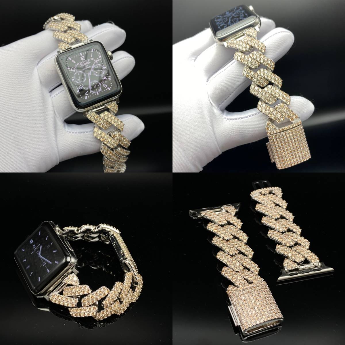動画 ●限定色●45mm41mm●Z300モデル●CZダイヤモンドベルト バンド全アップルウォッチ用 APPLEWATCH 40mm44mm38mm42mmシリーズ7SE654321