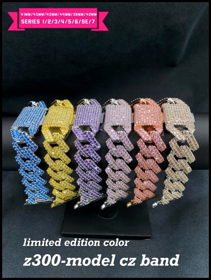 動画 ●限定色●45mm41mm●Z300モデル●CZダイヤモンドベルト バンド全アップルウォッチ用 APPLEWATCH 40mm44mm38mm42mmシリーズ7SE654321 1