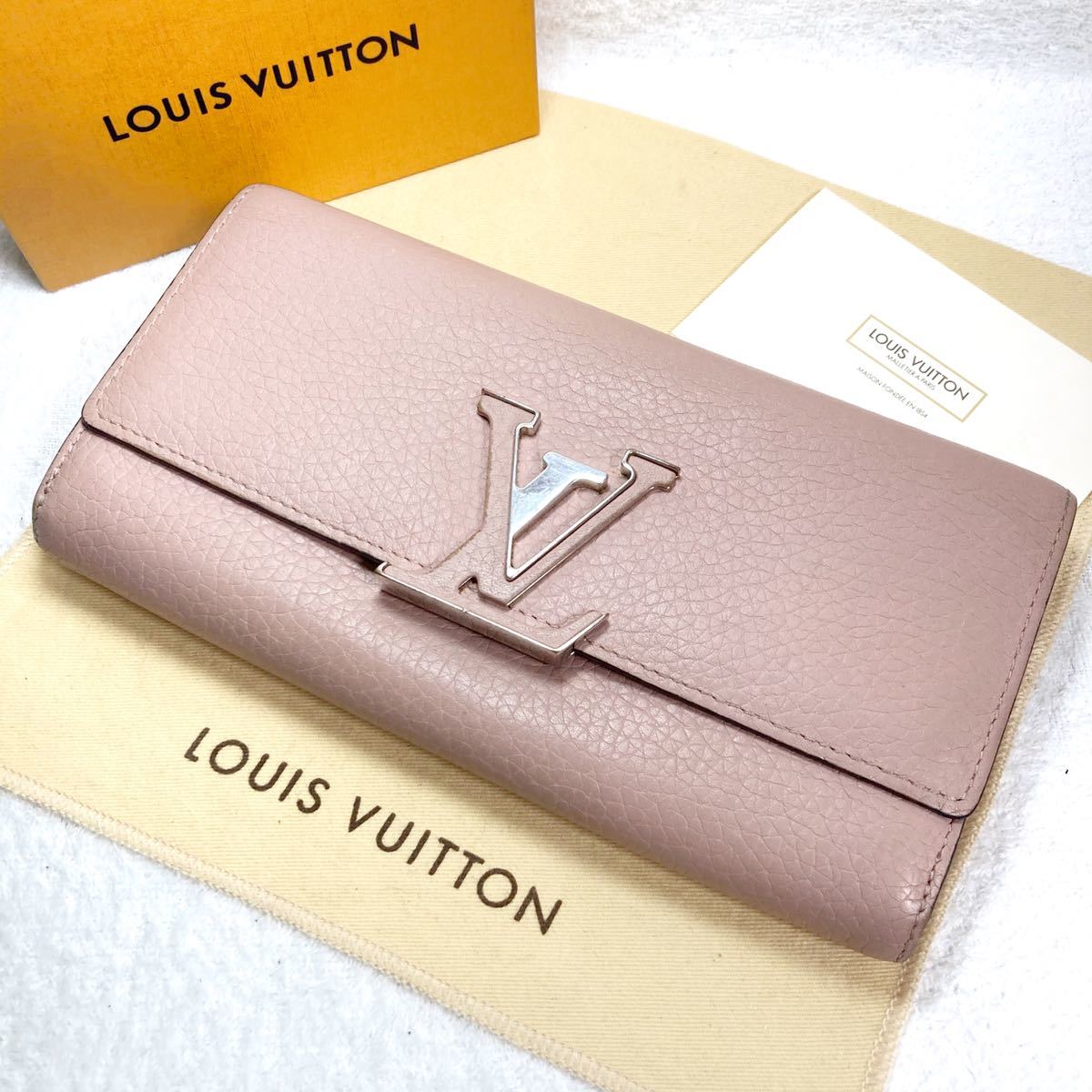 極美品 LOUIS VUITTON ルイヴィトン カプシーヌ ポルトフォイユ 長財布 小銭入れ マグノリア