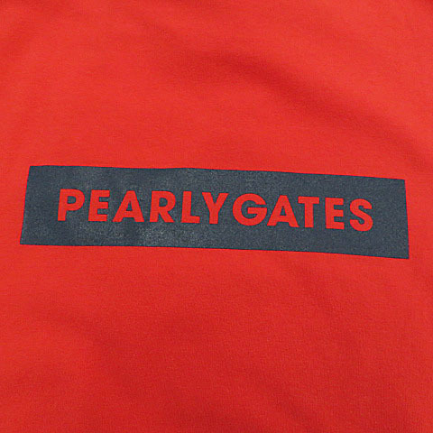 【未使用・即決】PEARLY GATES パーリーゲイツ 2020年モデル ハイネック 長袖シャツ ロゴプリント レッド系 サイズ6 メンズ [W4562]_画像8