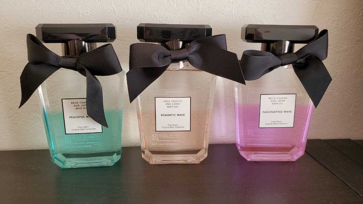 Francfranc　フランフラン　バスオイル　香水瓶デザイン　入浴剤　パープル　プレゼントに　インテリア_画像2