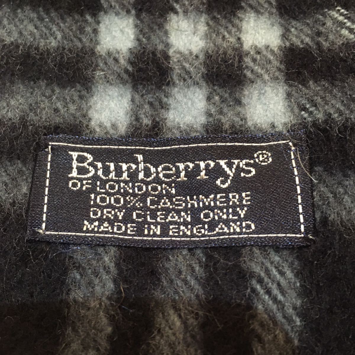 Burberrys マフラー ネイビー チェック カシミア100% イギリス製