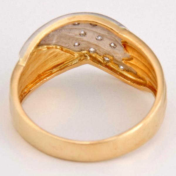 K18金×Pt900○0.05Ct天然ダイヤモンドリング指輪12号！MJ-1913 | be