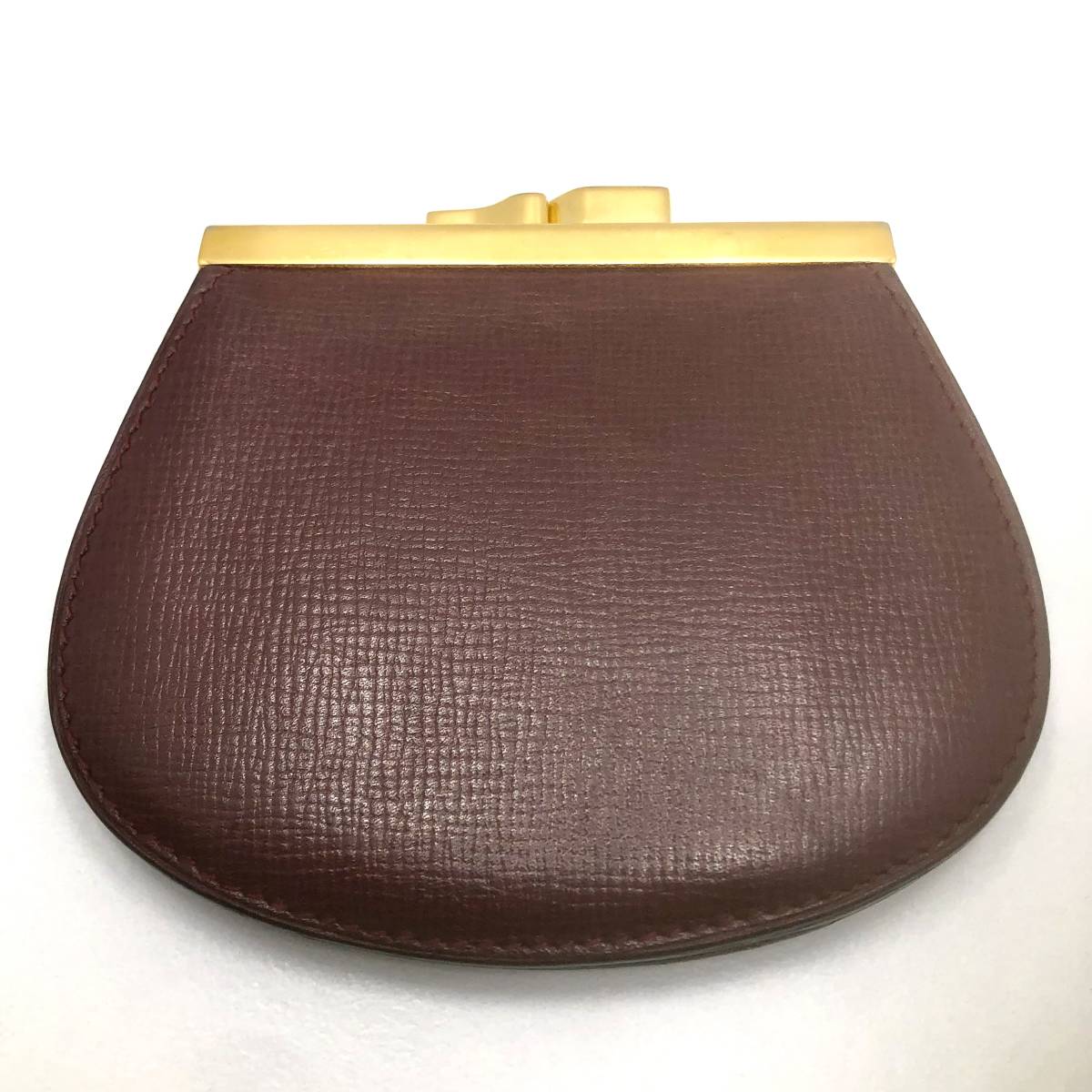  Cartier Must leather bulrush . coin case change purse . bordeaux Vintage 