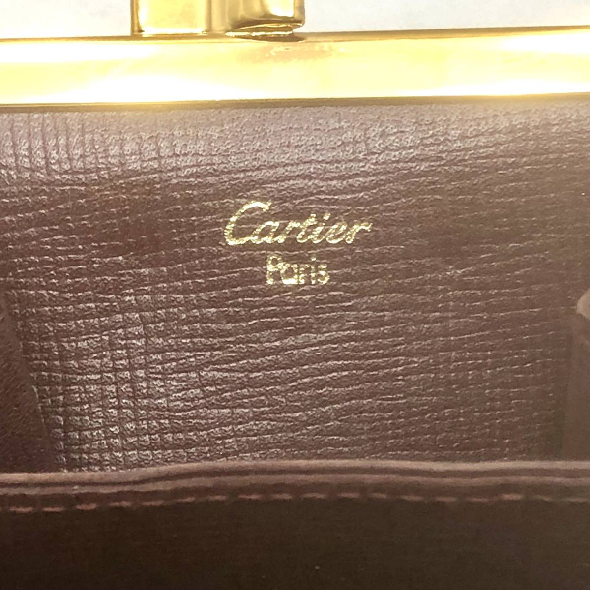  Cartier Must leather bulrush . coin case change purse . bordeaux Vintage 
