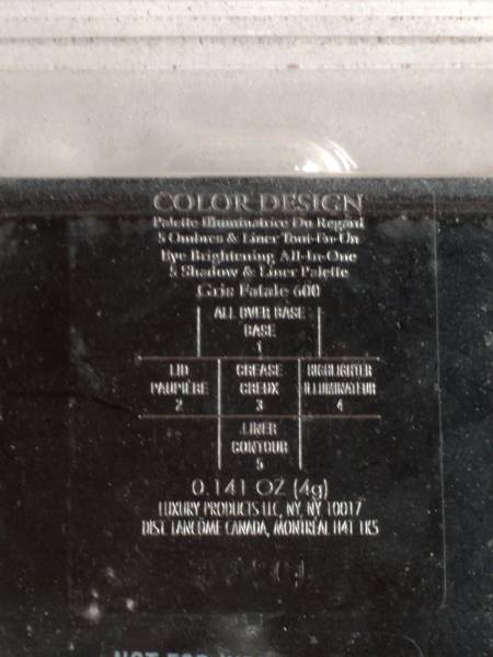 ランコム カラーデザイン5シャドウ&ライナーパレット#600 Gris F ライトピンク・シルバー・ブラック・チャコール・ブロンズ