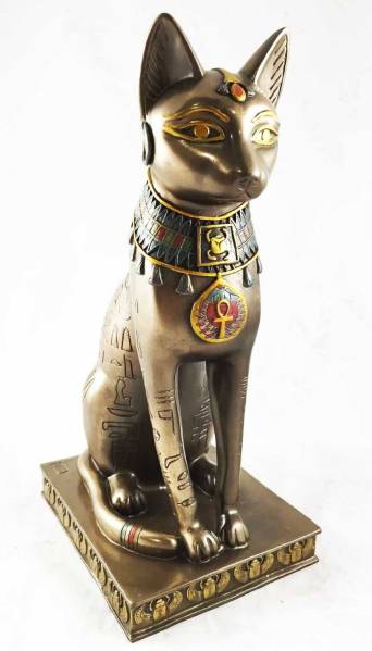新着 ファラオの守護神 古代エジプトのバステト神の置物 彫像 彫刻