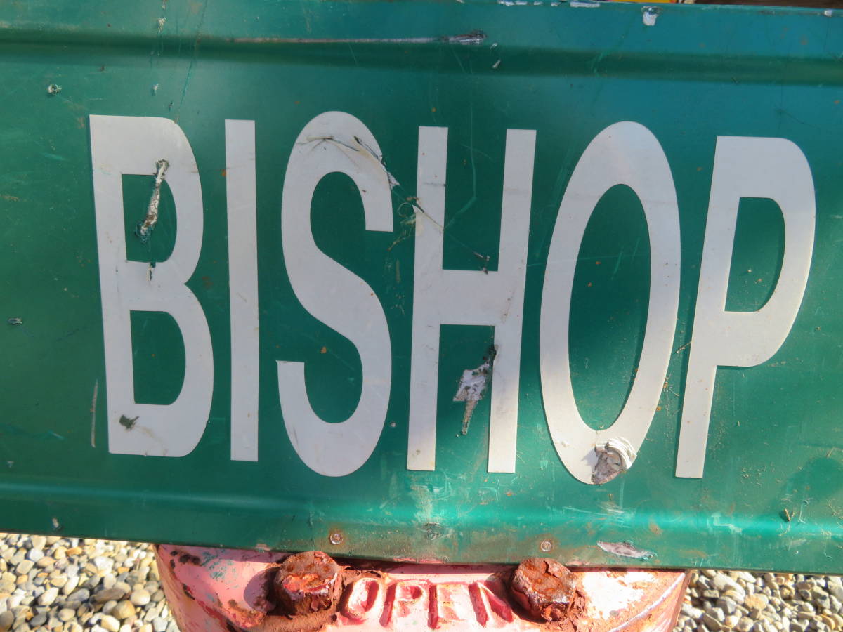 80´s 90´s BISHOP ST 両面 ストリートサイン ロードサイン