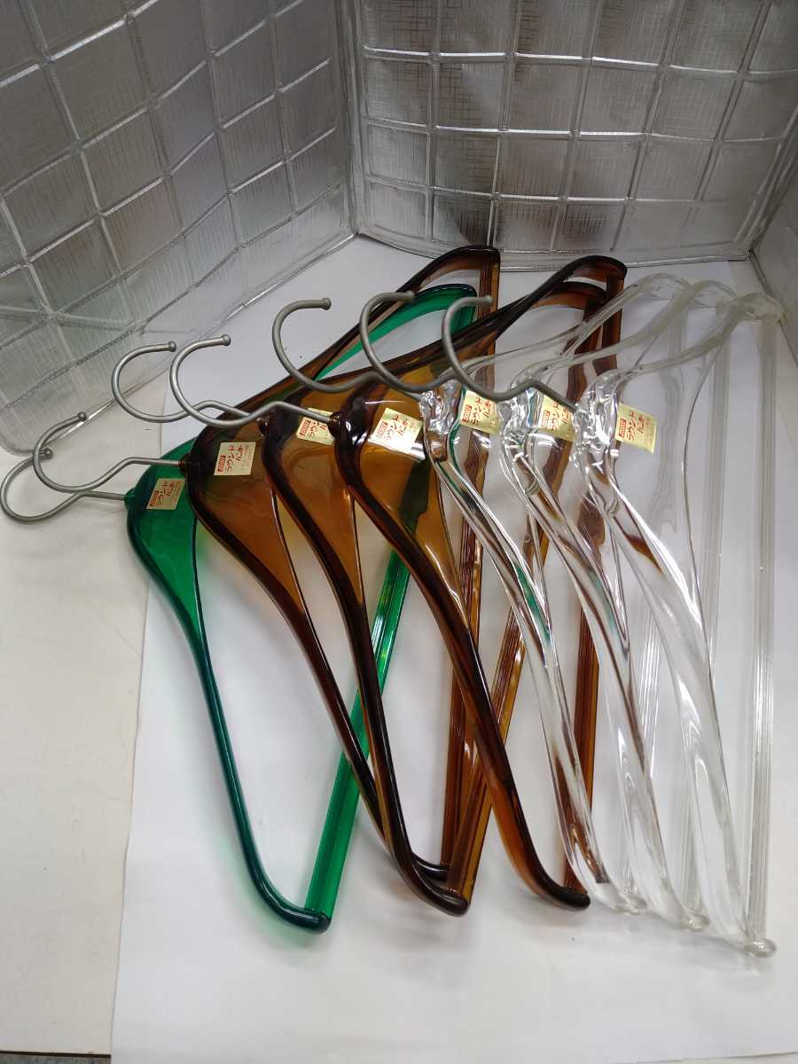  Showa Retro new goods round hanger 7 pcs set sweets color tortoise shell amber green hanger interior miscellaneous goods old tool movie old Japanese-style house 