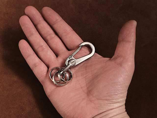  clip kalabina key holder ring 3 piece (M size ) silver double ring key ring belt loop na ska n key hook two -ply can 