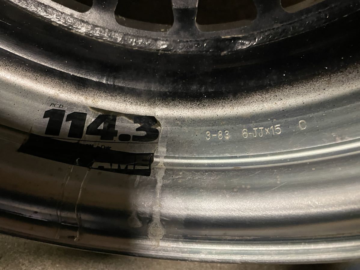 AME中古ホイール2本、15X6jj4H、PCD114.3、希少、旧車 当時物