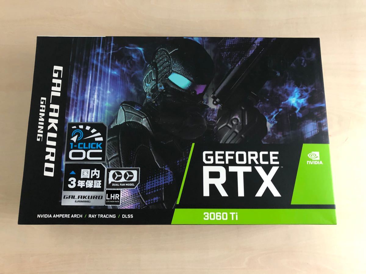 新品 玄人志向 GALAKURO GeForce GTX3060ti GG-RTX3060Ti-E8GB/DF/LHR