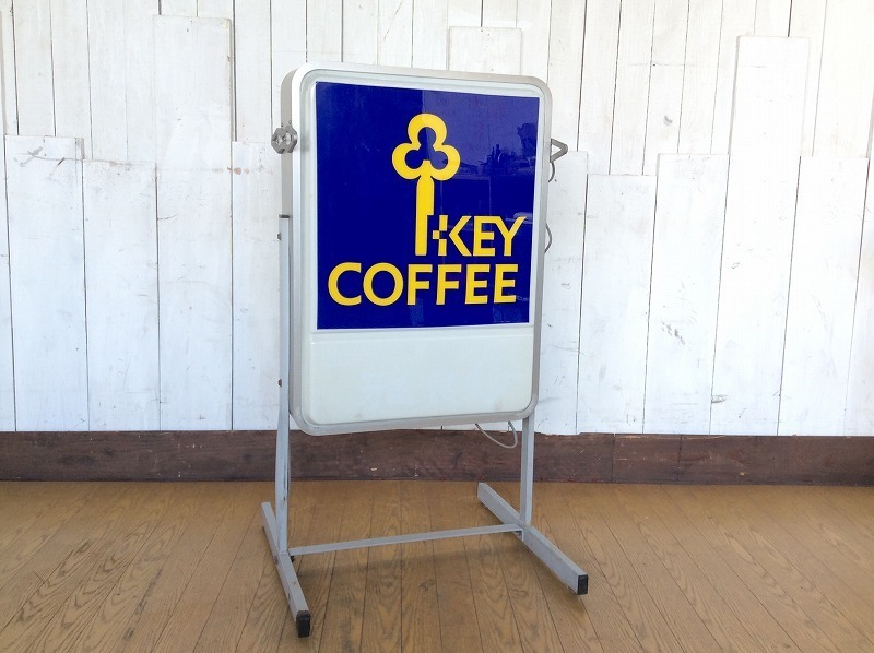 飲食店舗用品/KEY COFFEE/キーコーヒー/喫茶店看板/両面看板/電 飲食店舗用品/KEY COFFEE/キーコーヒー/喫茶店看板/両面看板/電