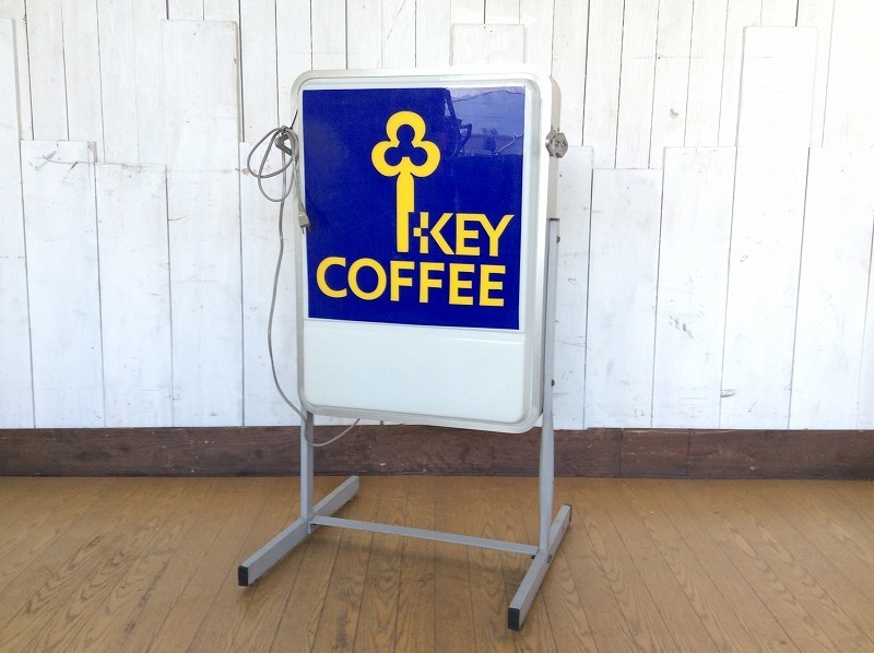 飲食店舗用品/KEY COFFEE/キーコーヒー/喫茶店看板/両面看板/電飾看板