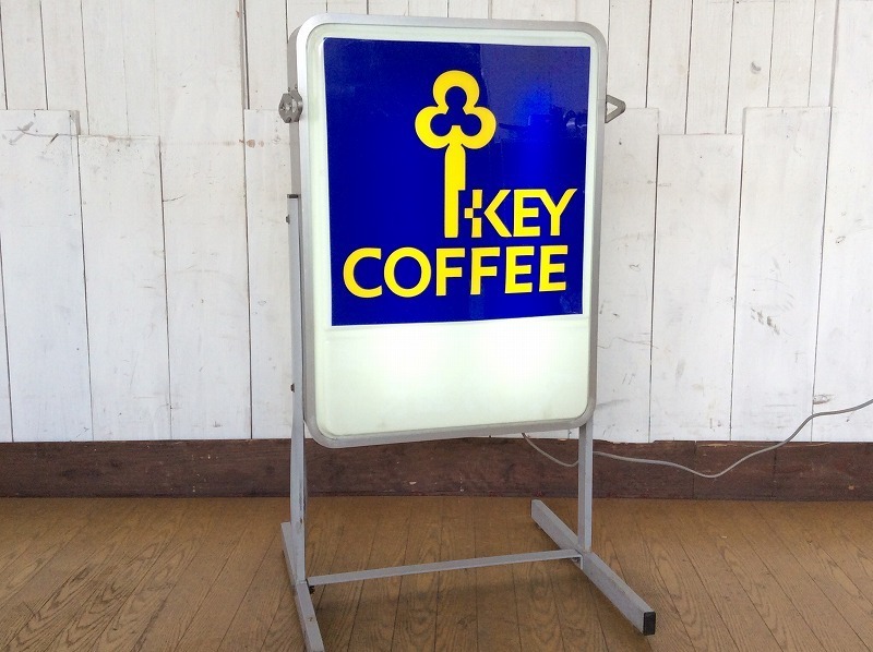 飲食店舗用品/KEY COFFEE/キーコーヒー/喫茶店看板/両面看板/電 飲食店舗用品/KEY COFFEE/キーコーヒー/喫茶店看板/両面看板/電