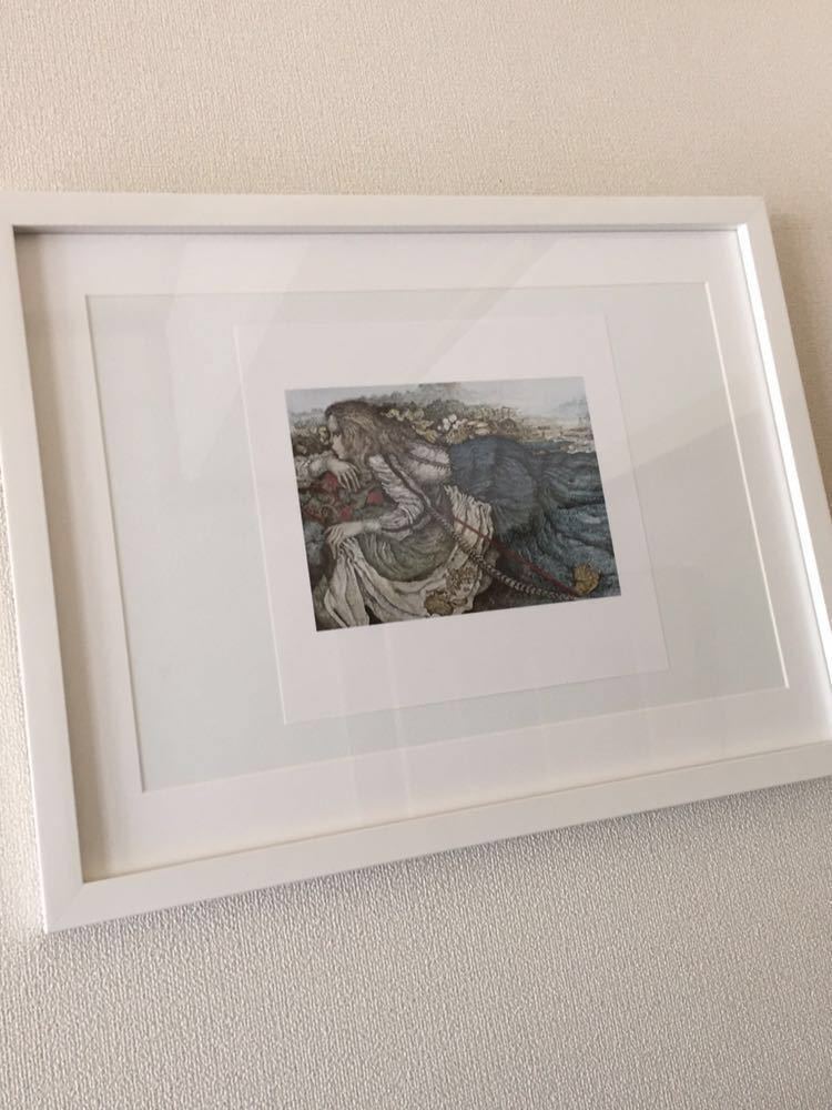 【石阪春生】絵柄14種展開「女のいる風景」シリーズ 「赤い羽根」印刷物 木製額装44.1×33.8cm 絵柄違い有り 4