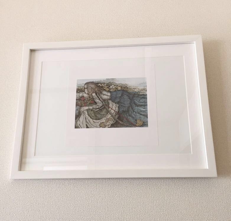 【石阪春生】絵柄14種展開「女のいる風景」シリーズ 「赤い羽根」印刷物 木製額装44.1×33.8cm 絵柄違い有り 8