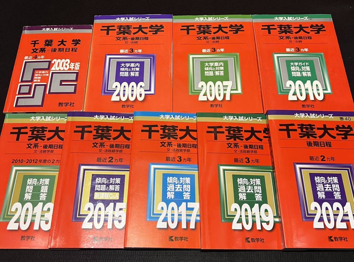 翌日発送】 赤本 千葉大学 文系 後期日程 1999年～2020年 21年分 | www