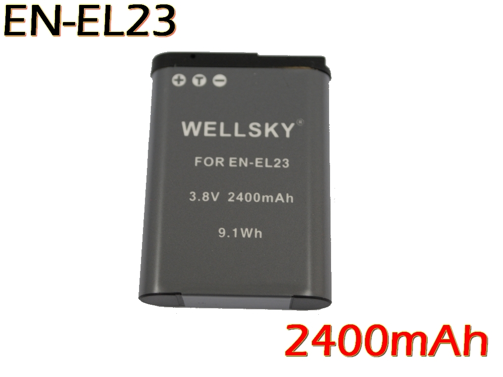 EN-EL23 互換バッテリー 2400mAh 2個 & デュアル USB 急速 互換充電器 バッテリーチャージャー NIKON ニコン MH-67P COOLPIX P900 _残量表示可能