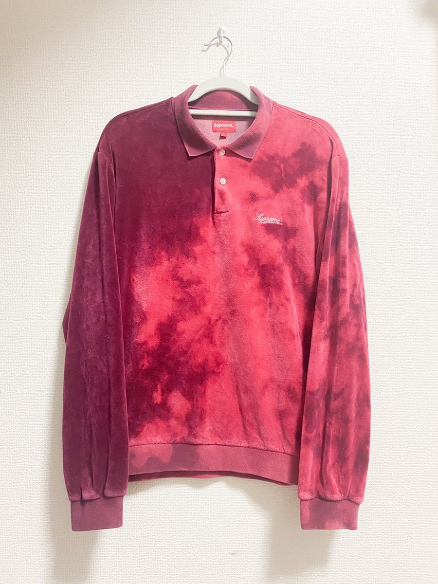Supreme Bleached Velour L/S Polo 21ss 輝く高品質な 14740円 www