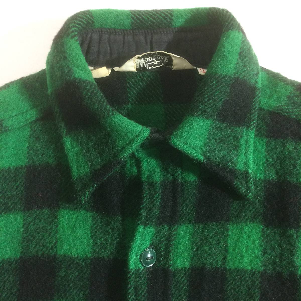 woolrich wool shirt ウールリッチ　ウール チェック　シャツ ６０～７０年代　usa アメリカ製　vintage ヴィンテージ　cpo L オールド　_画像7