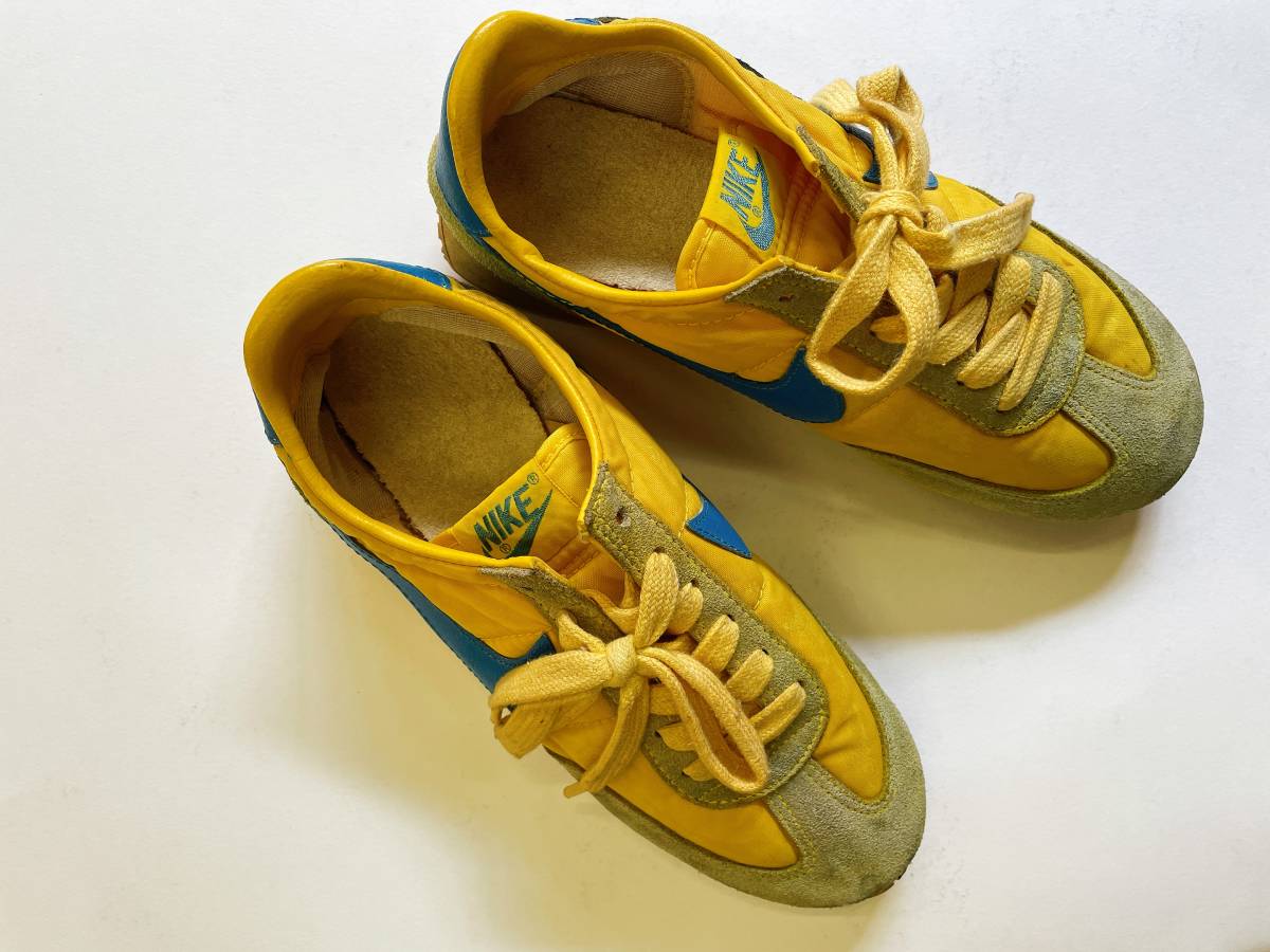 NIKE Nike вафля футболка Vintage 80 годы Old б/у одежда gotsu длина Nike 