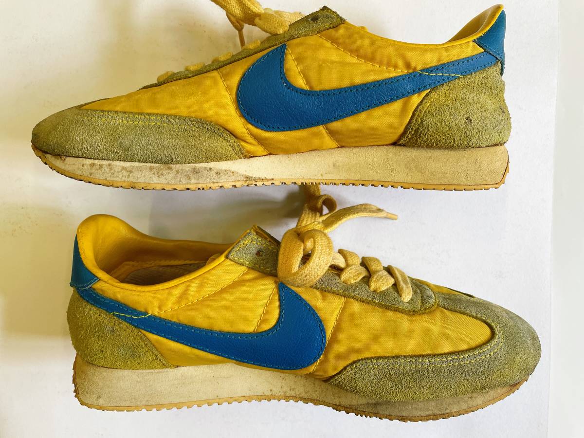 NIKE Nike вафля футболка Vintage 80 годы Old б/у одежда gotsu длина Nike 