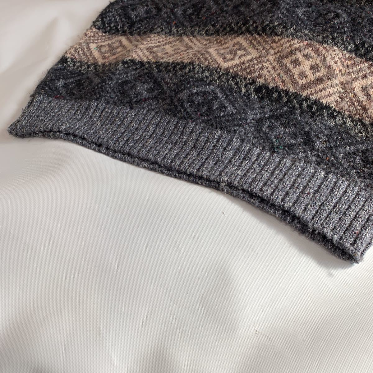80s CHAPS RALPH LAUREN チャップス 総柄ニット ウルグアイ製 80s CHAPS RALPH LAUREN チャップス 総柄ニット ウルグアイ製