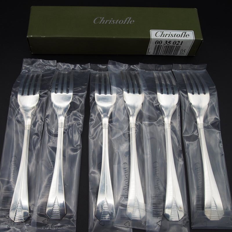 【未開封品】 クリストフル アトランティッド フィッシュフォーク 17.5cm 6本セット Christofle Atlantide fishForks #1_画像2