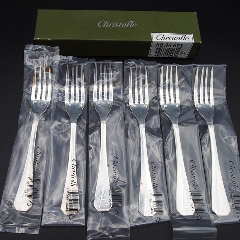 【未開封品】 クリストフル アトランティッド フィッシュフォーク 17.5cm 6本セット Christofle Atlantide fishForks #1_画像1