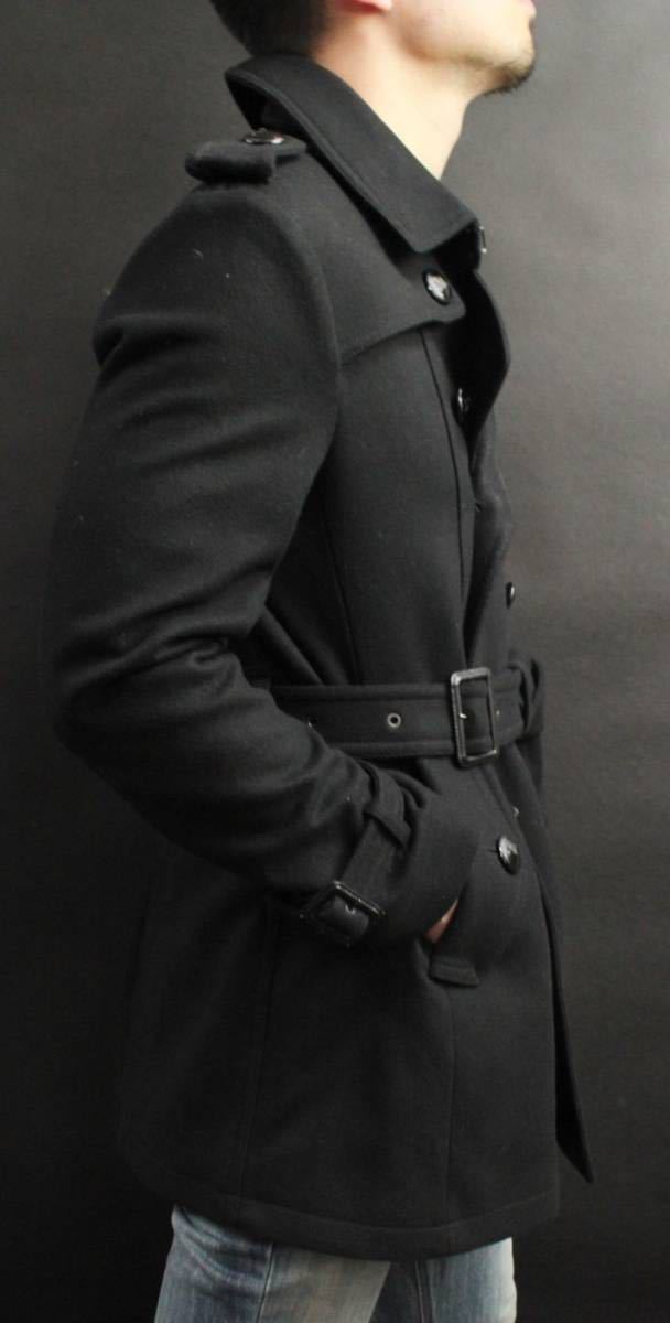 極美品 BURBERRY BLACK LABEL 黒釦 カシミヤ ナポレオン トレンチ
